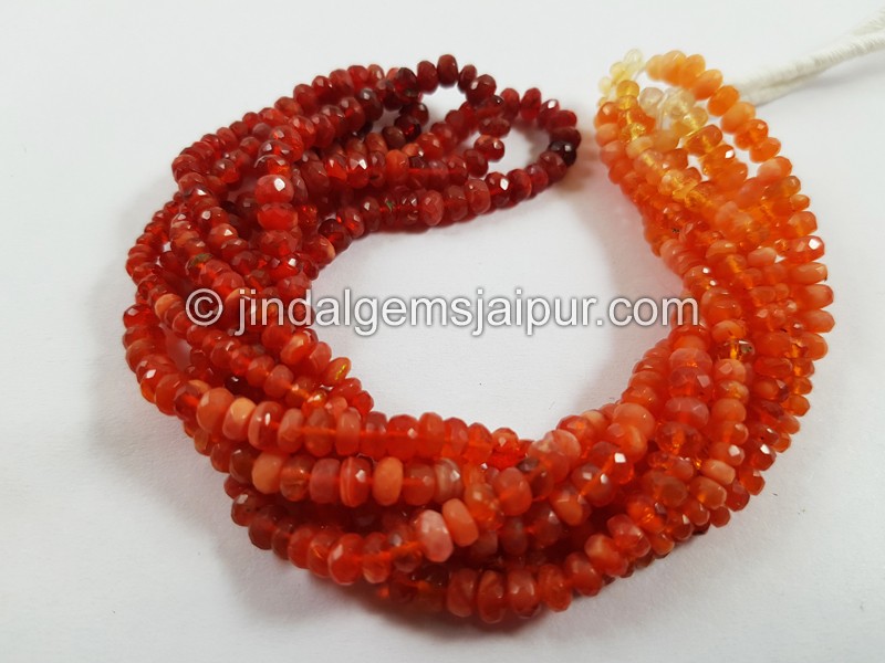 Fire Opal Faceted Roundelle Beads